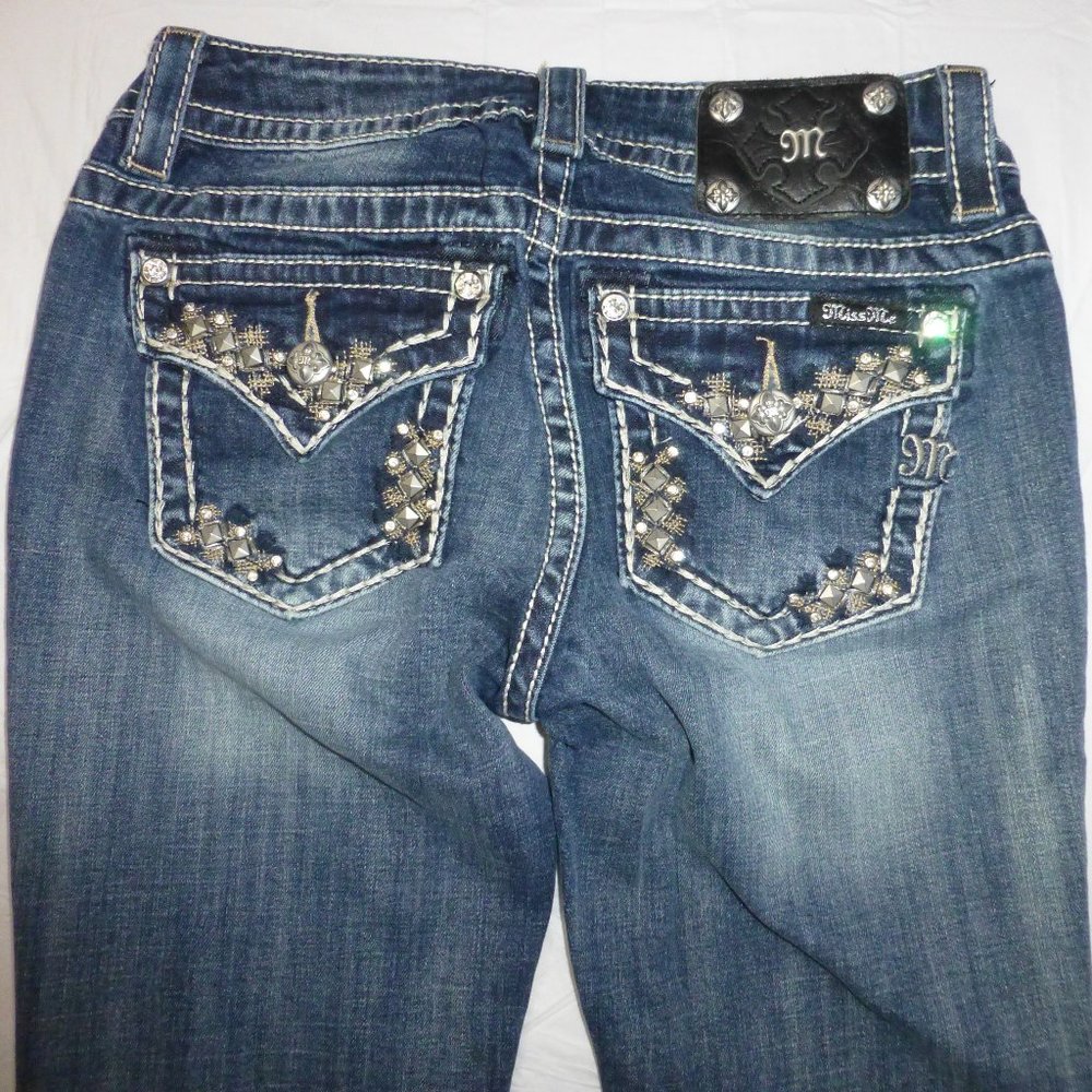 Miss Me Mid-Rise Boot Embellished Jeans 27 Style MP7088B2